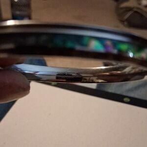 ALOHA Collection Abalone Inlay Silver-Tone Bangle Bracelet